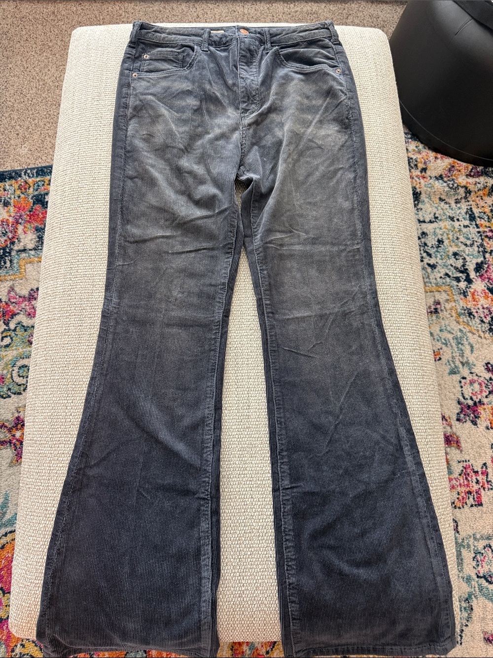 Pilcro The Icon Black Corduroy Flare Jeans
